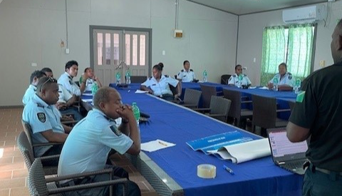 Buala police officers during training