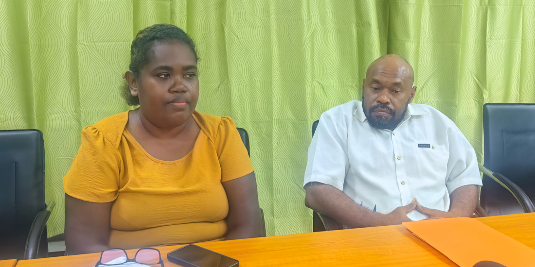 New Mines Minister, right, and Mines Official