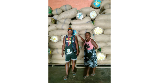 Preston with his cocoa beans