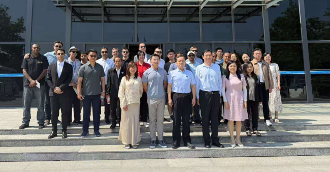 Beijing Polytechnic University officials with the visiting journalists