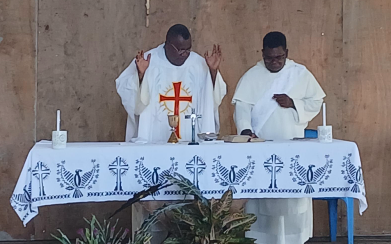 Verava local church celebrates Saints Day with baptism and communion on Trinity Sunday