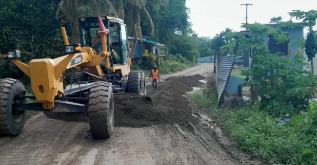Road works underway