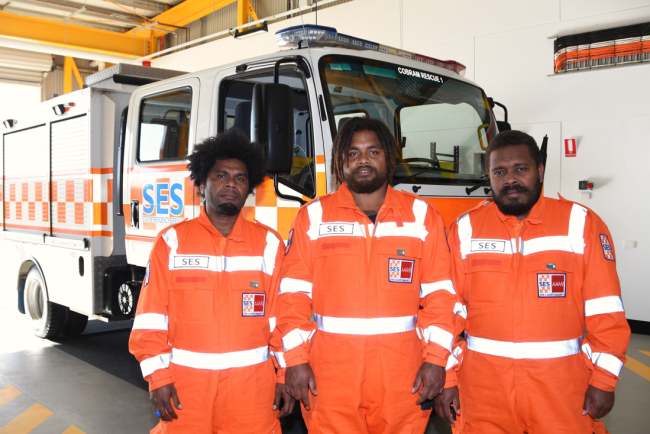 The trio during their training. Photo taken by Owen Sinclair, Cadet Journalist, Cobram Courier