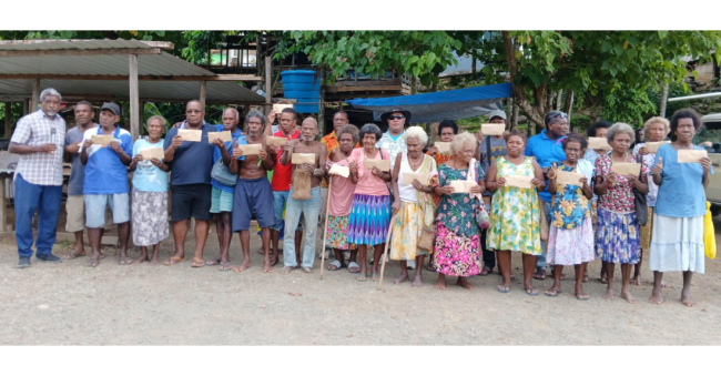 Recipients with their envelopes