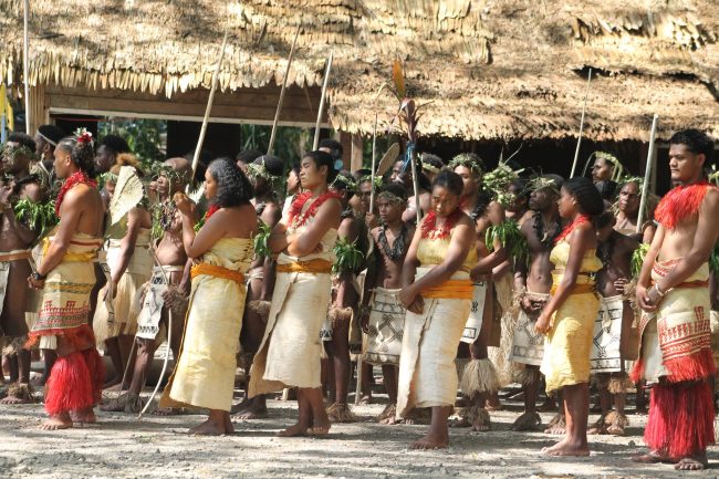 Cultural dancers from Temotu Province