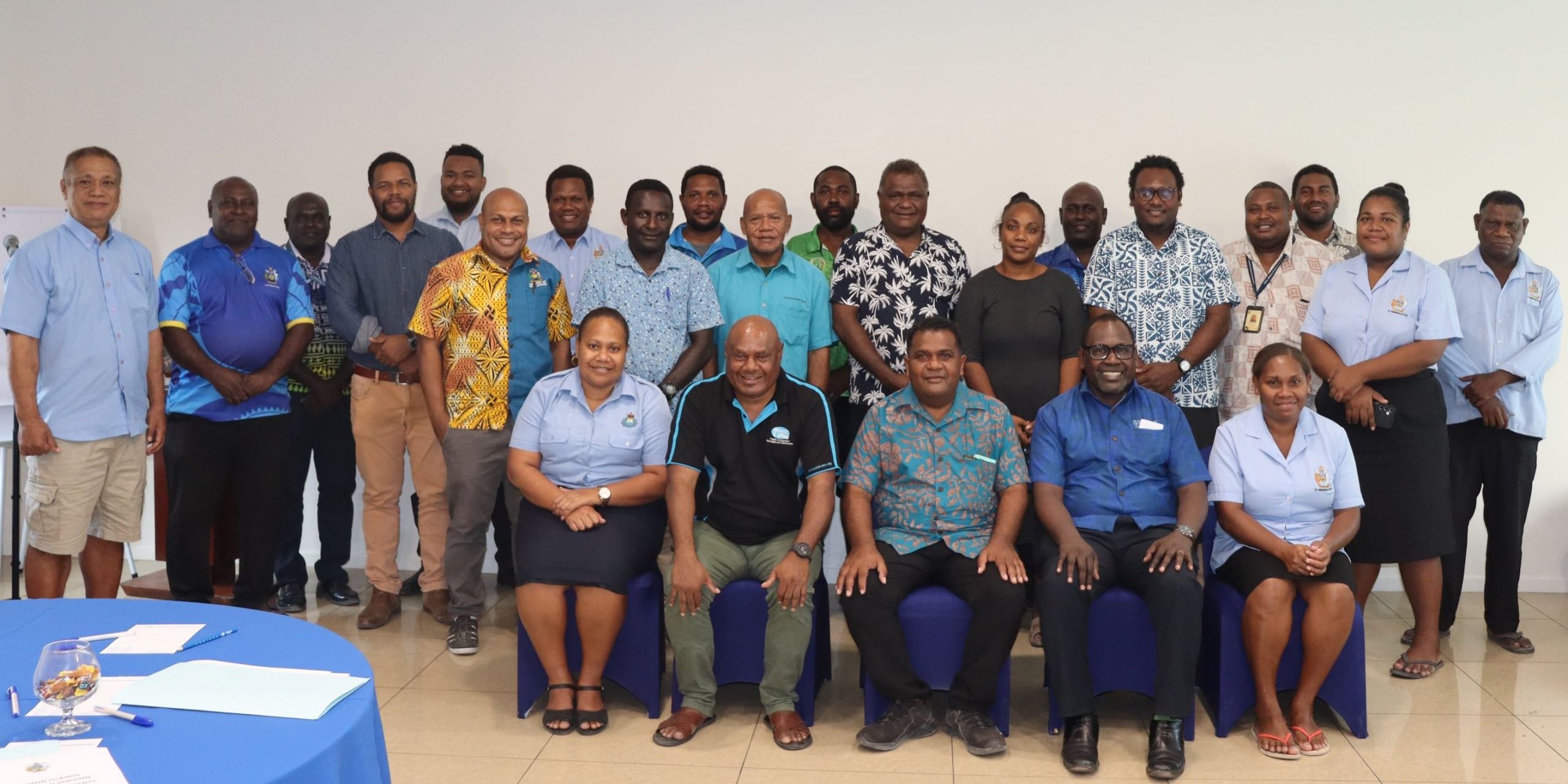 Minister Hon. Trevor Manemahaga (c) with border agency officials at the workshop opening ceremony