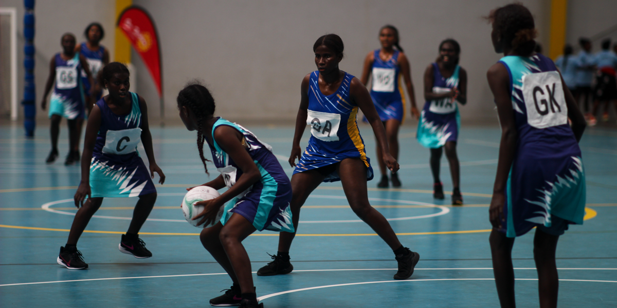 Netball action on Monday