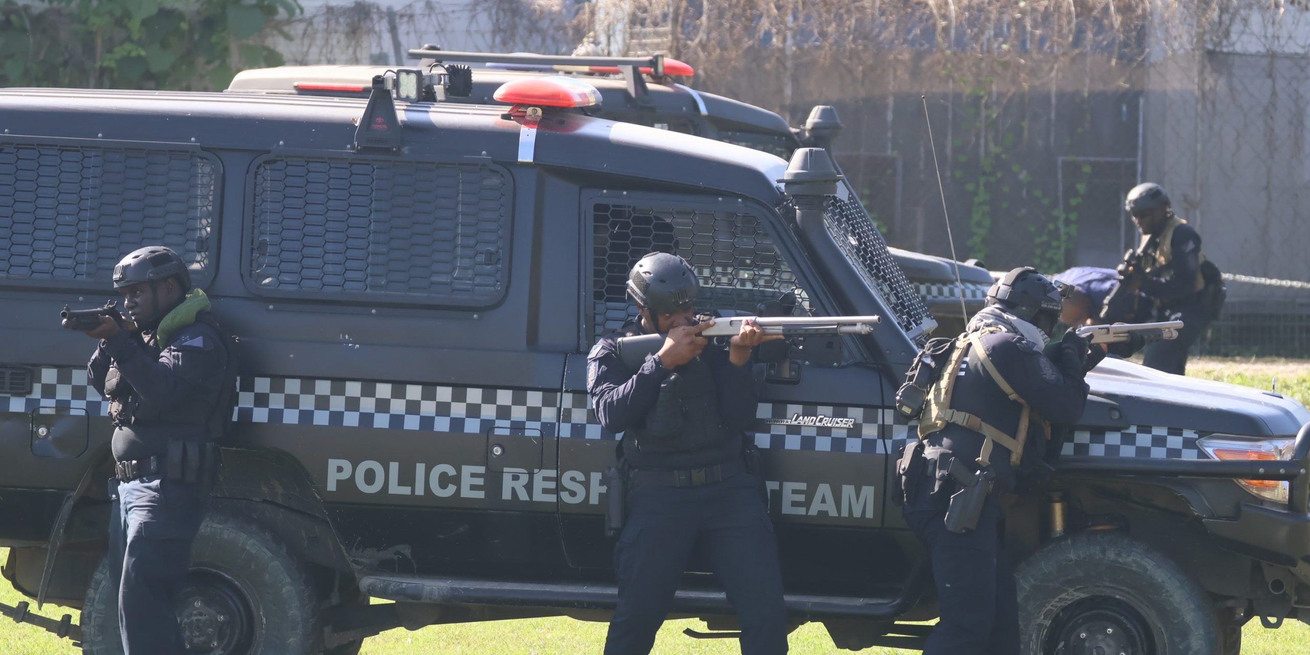 PRT officers during the mock crowd control management exercise