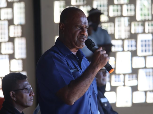 Prime Minister Honourable Jeremiah Manele, MP, presented a brief remark after the PRT and CPP mock exercises