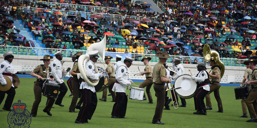 The RSIPF and ADF brass band perform during the 47th Independence Day celebration