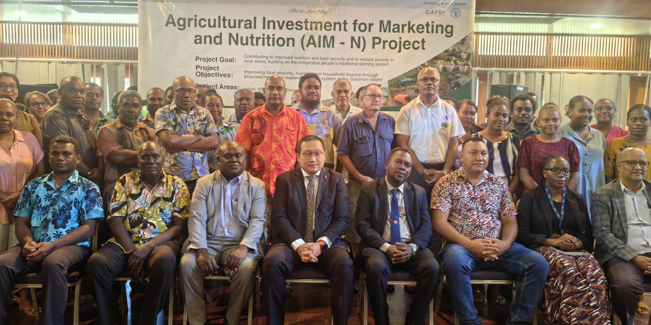 The guests that attend the launch of AIM-N project in Honiara yesterday.