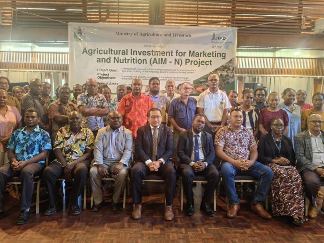The guests that attend the launch of AIM-N project in Honiara yesterday.