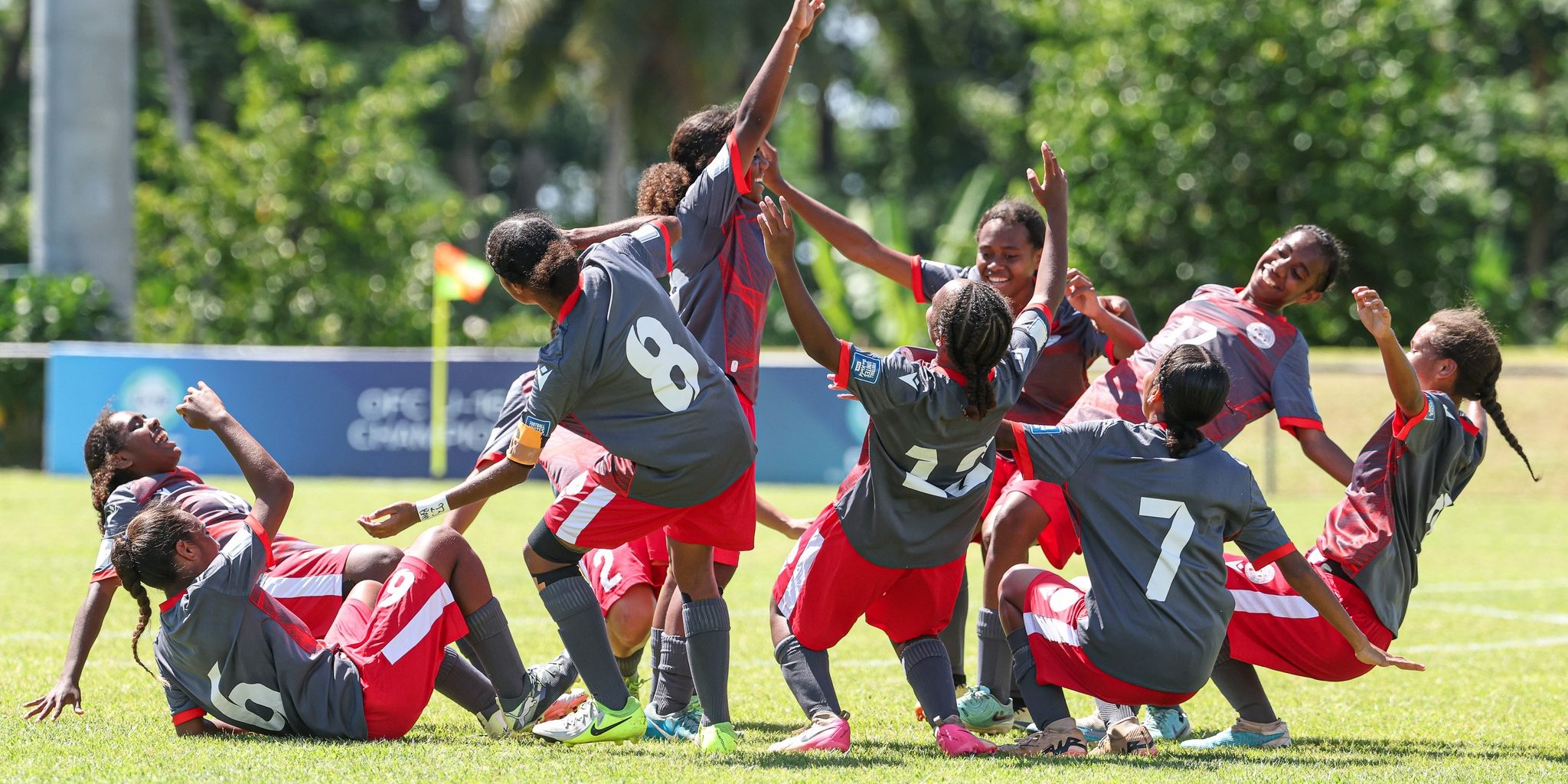 New Caledonian players celebrate. Photo OFC