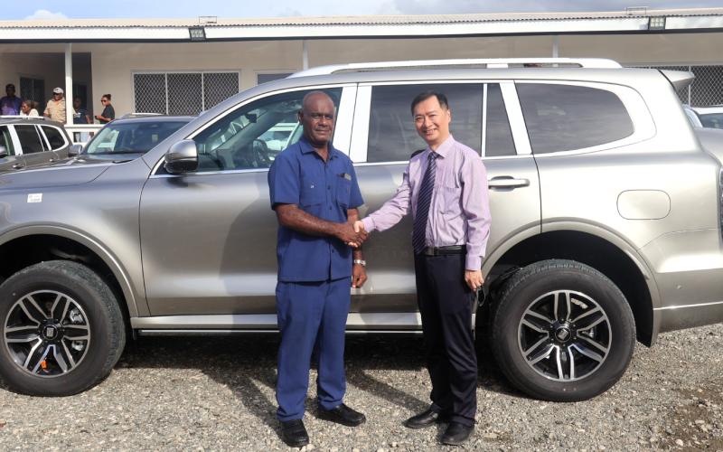 PM Manele receives new vehicles from China for PIF