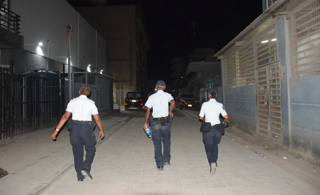 RSIPF officers doing foot beat patrol during Zero Tolerance Operation