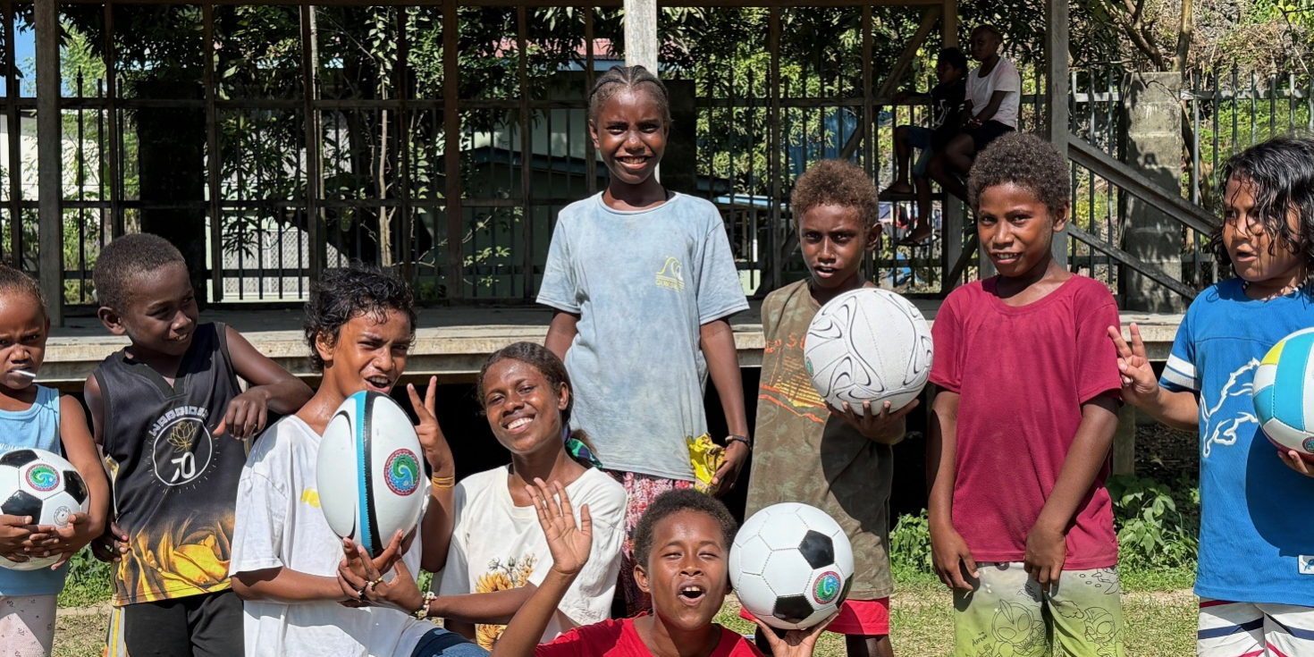 Rifle Range children ready for sport. Photo- RSIPF