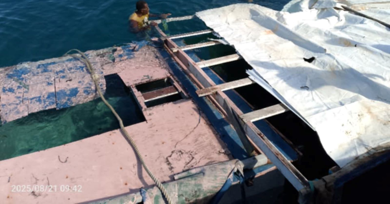 MV St Peter sinks at Logha wharf