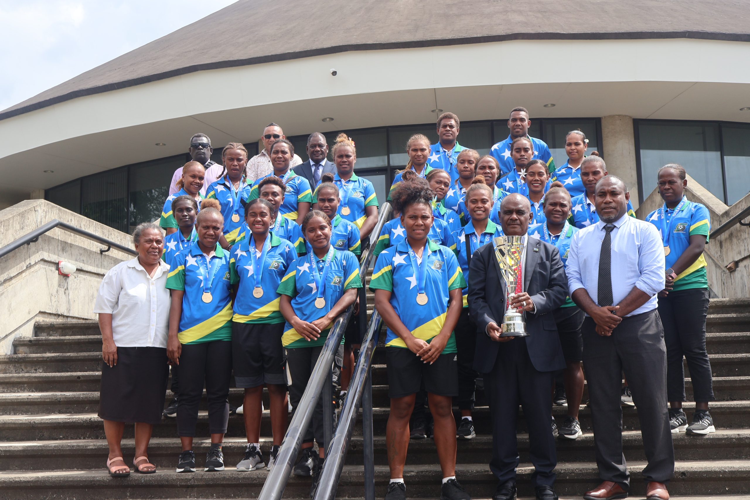 Victorious women’s football team congratulated