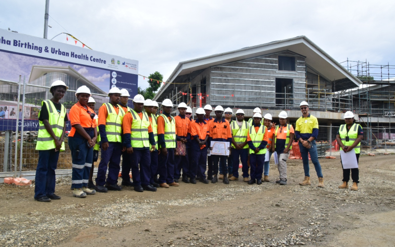 San Isidro Care Centre construction students supports Naha health centre