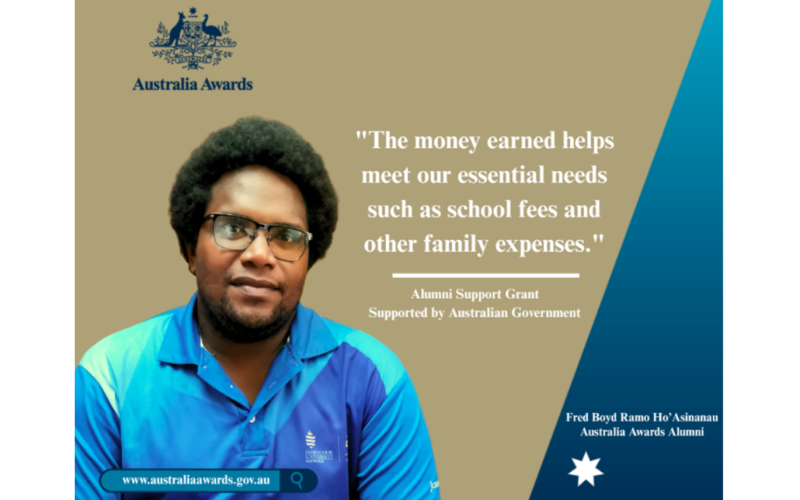 Australia awards alumnus lead pig farming in Malaita