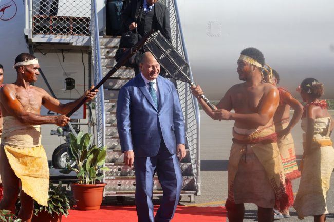 King Tupou arrives