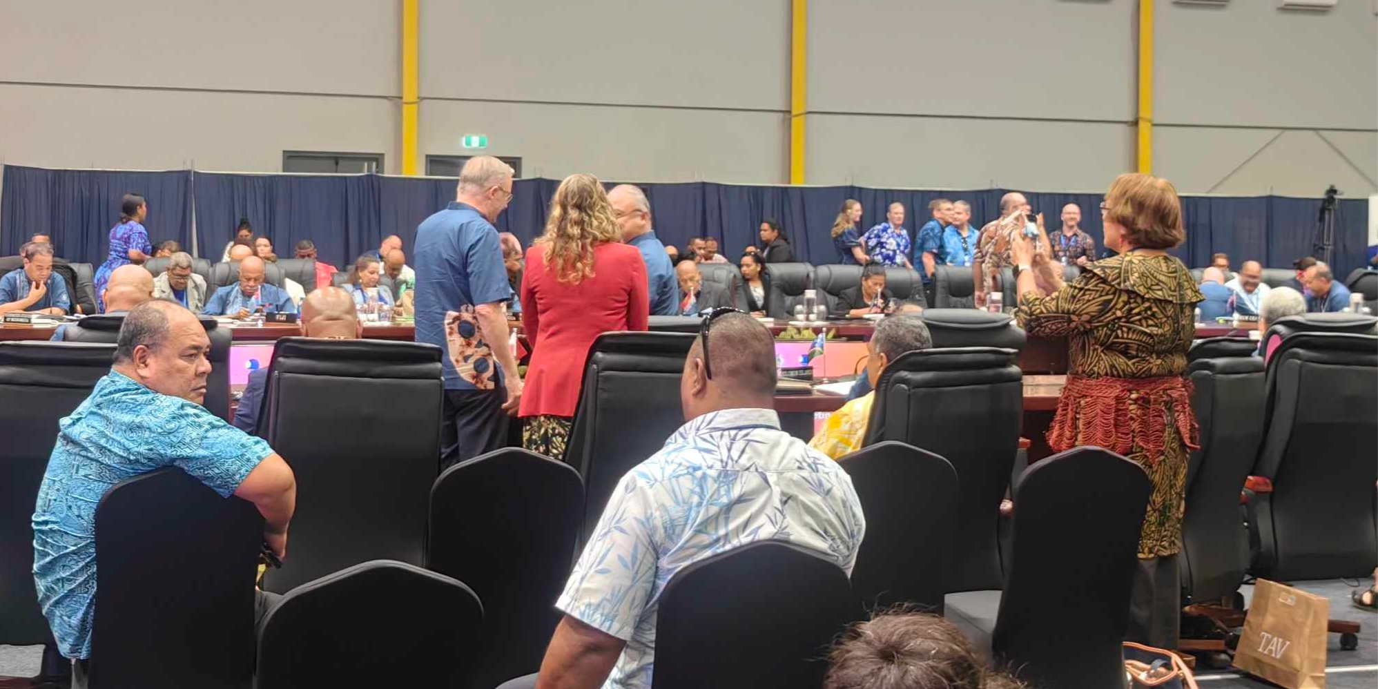 Leaders ready for the 54th Pacific Islands Forum Leaders Plenary Meeting at the Friendship Hall yesterday.