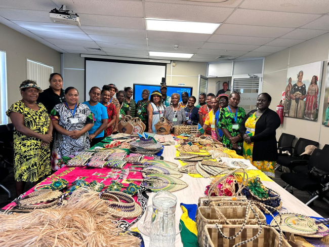 Munda Market Vendors Association members during a courtesy visit to the UN Women Multi-Country Office in Suva.