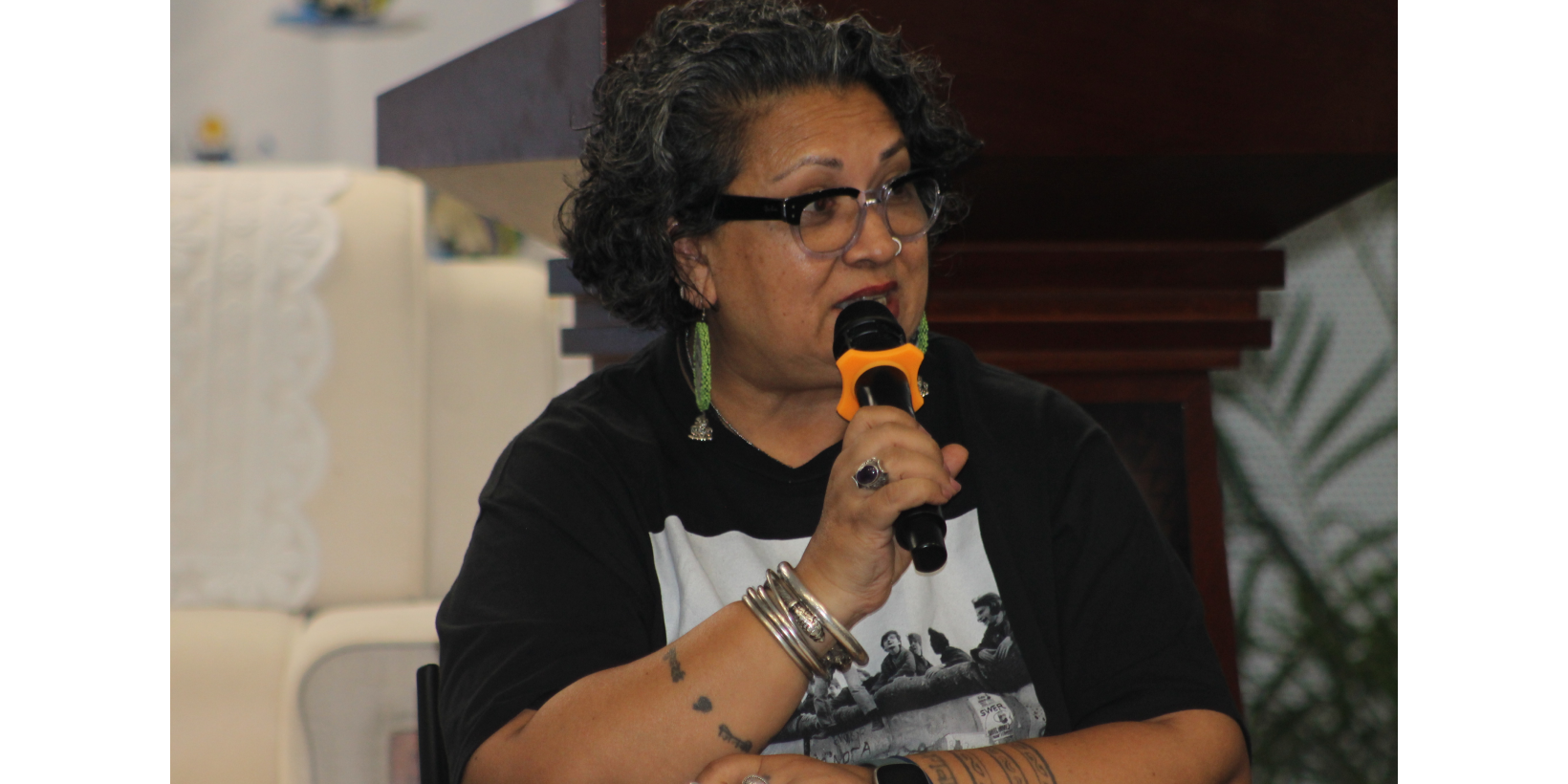 Sharon-Bagwan Rolls speaking