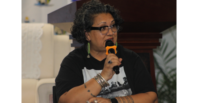 Sharon-Bagwan Rolls speaking