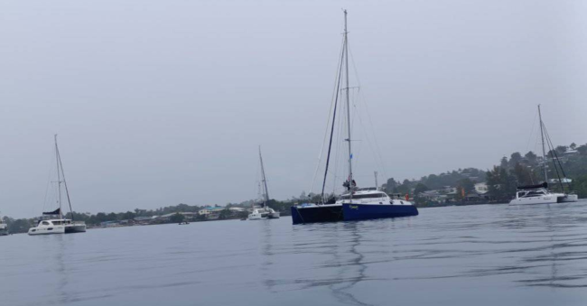 Yacht inside Auki harbour