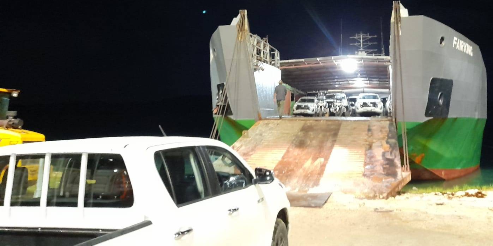 vehicles arrive