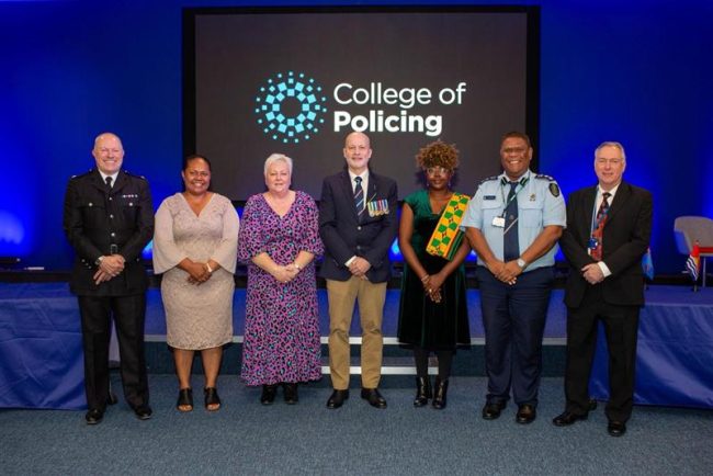 Group photo with members of the UK College of Policing