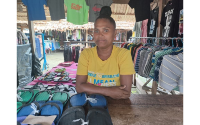 Selling clothes to support family needs