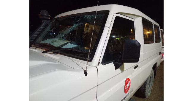 Emergency vehicle stonned