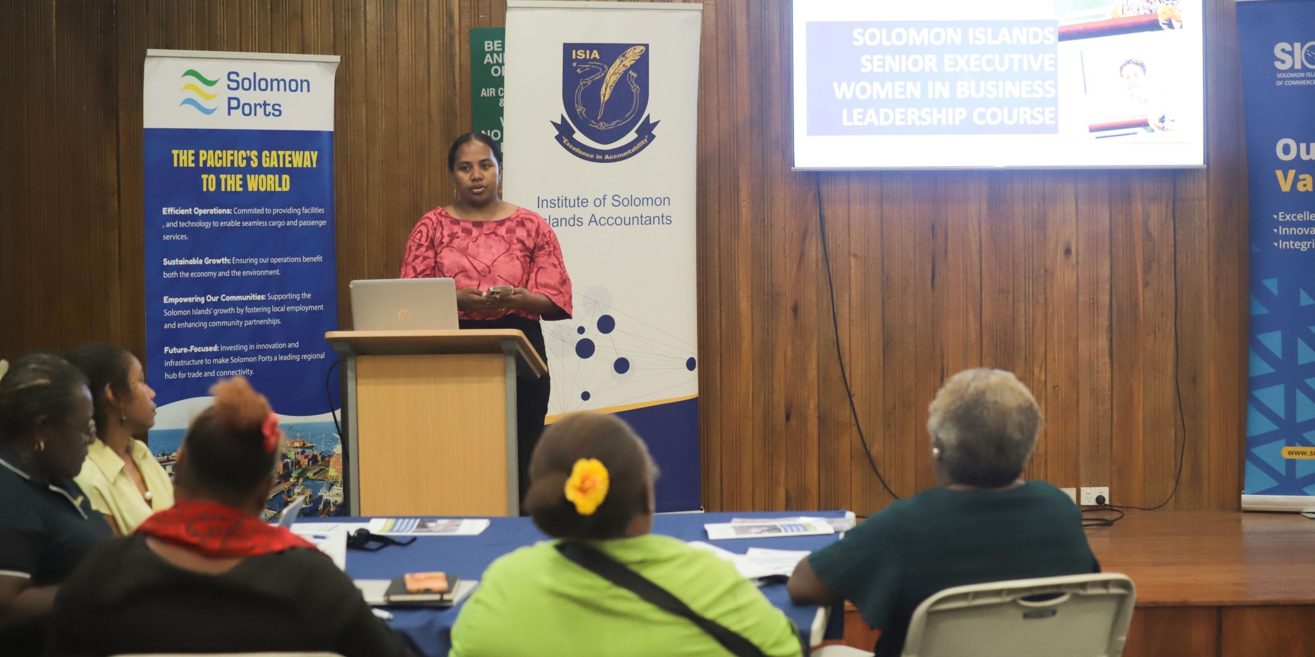 WELSI Vice President, Mrs Dinna Irofufuli delivering her opening remarks at the opening of the four-day program on Tuesday 30 September 2025