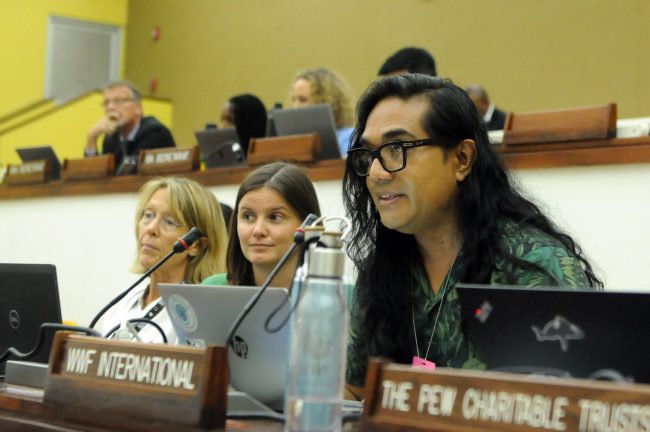 Alfred Ralifo, Asia Pacific Policy Expert for People Powering Biodiversity (PPB) under WWF International back in 2023 in one of the Assembly meeting