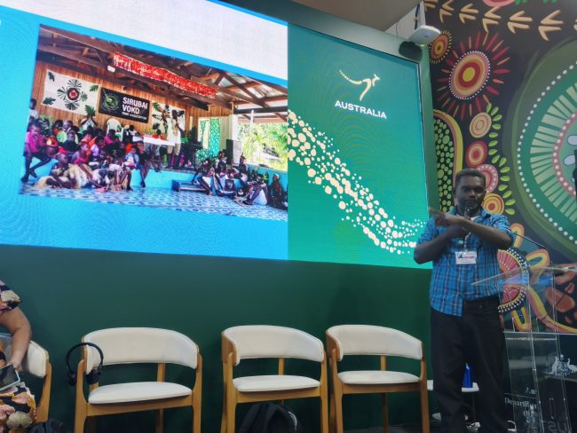 Hendrick Kaniki making his presentation