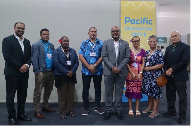 Solomon Islands Delegation led by Minister Hon. Polycarp Paea with Pacific Islands Forum officials at the Pacific Delegation Office in Belem, Brazil