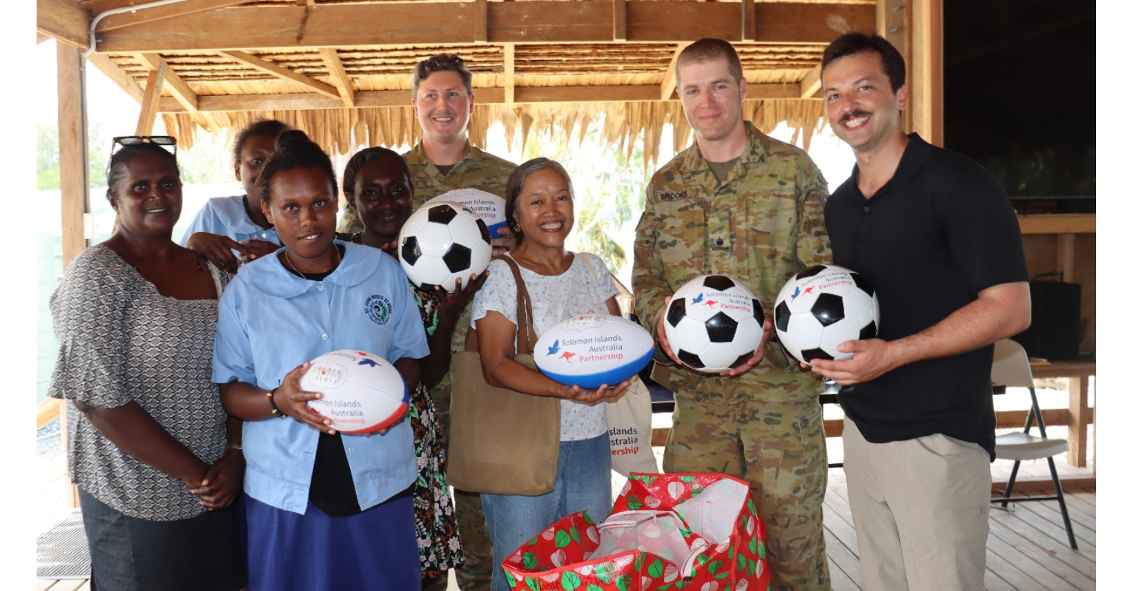 Australian Defence Force donates sports equipment to Shortland schools