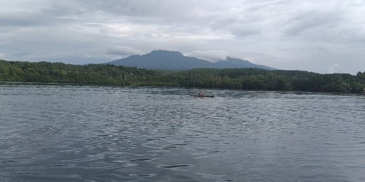 View from Ilitona sea shoreline at Nusatuva village in Kolombangara island western province