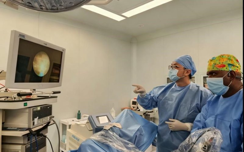 First Holmium Laser Ureteroscopic Lithotripsy