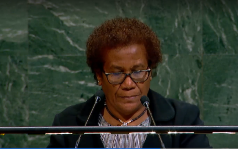 H.E Waetara addresses UNGA high-level meeting on human trafficking