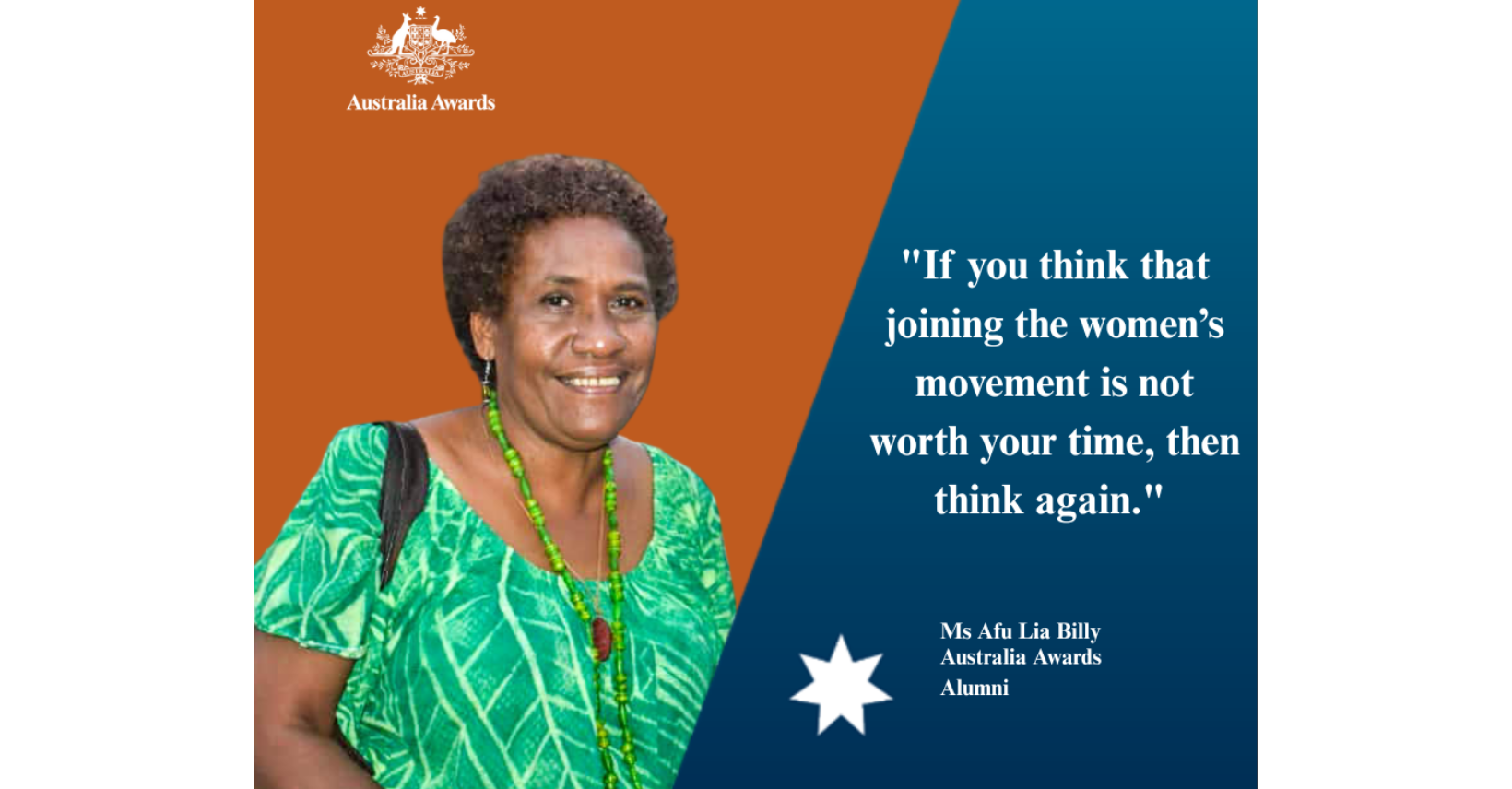 Australia supports Ms Billy in her fight against gender based-violence 