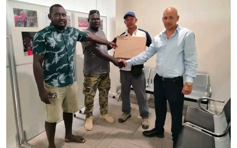 Aleang villagers access internet via Starlink