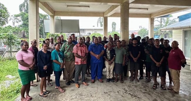 Minister Wasi with farmers