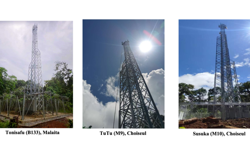 Three Towers Go Live In Choiseul, Malaita