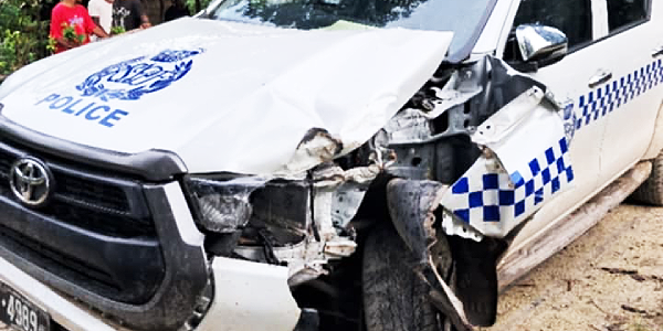 Late police vehicle accident at Gracisous Bay Road
