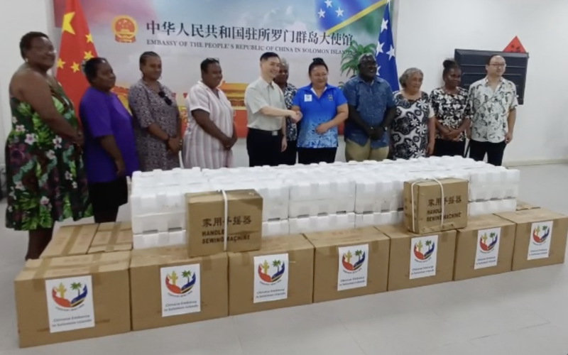 Chinese Embassy Gifts Sewing Machines to Solomon Island Women 