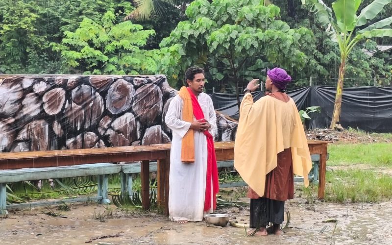 Reenactment of Christ Crucifixion by Church of the Transfiguration, Vura